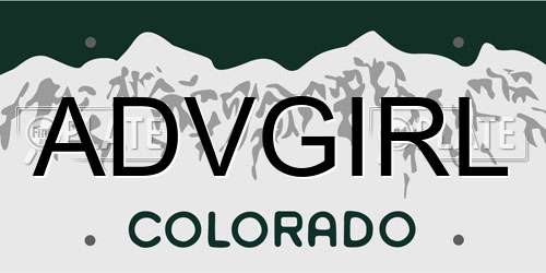 ADVGIRL Colorado License Plate