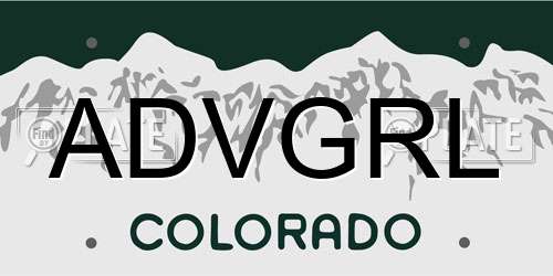 ADVGRL Colorado License Plate