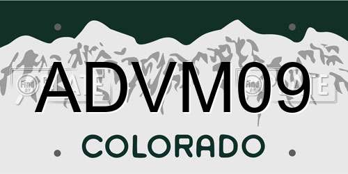 ADVM09 Colorado License Plate