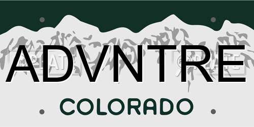 ADVNTRE Colorado License Plate