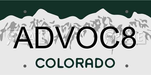 ADVOC8 Colorado License Plate