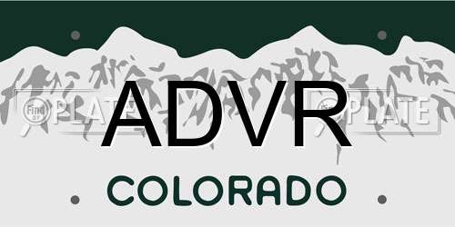 ADVR Colorado License Plate