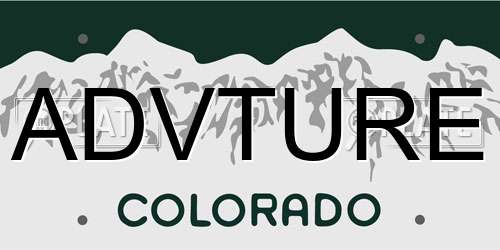 ADVTURE Colorado License Plate
