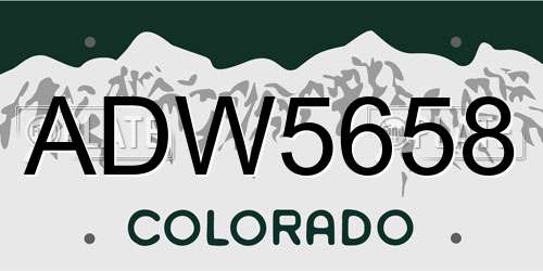 ADW5658 Colorado License Plate