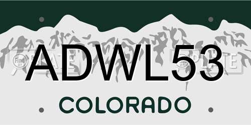 ADWL53 Colorado License Plate