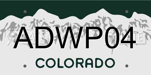 ADWP04 Colorado License Plate