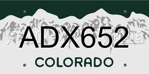 ADX652 Colorado License Plate