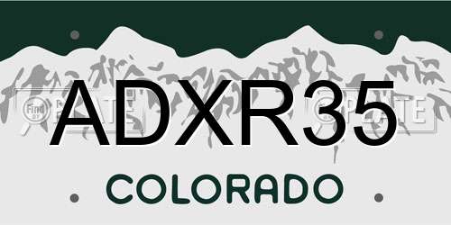 ADXR35 Colorado License Plate