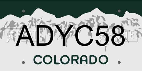 ADYC58 Colorado License Plate