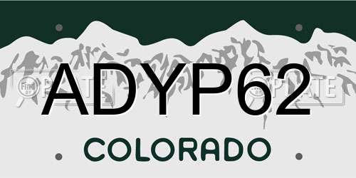 ADYP62 Colorado License Plate