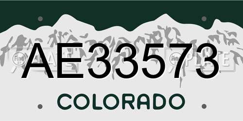 AE33573 Colorado License Plate