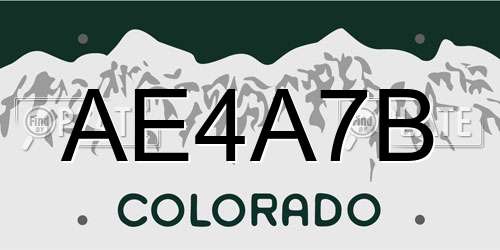 AE4A7B Colorado License Plate