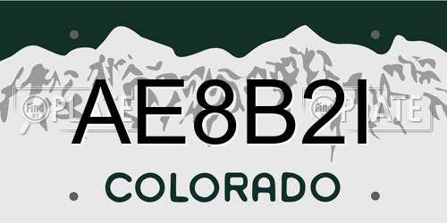 AE8B2I Colorado License Plate