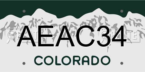 AEAC34 Colorado License Plate
