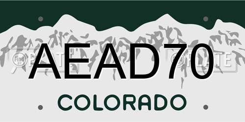 AEAD70 Colorado License Plate