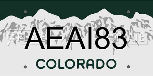 AEAI83 Colorado License Plate