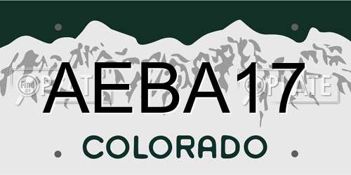 AEBA17 Colorado License Plate