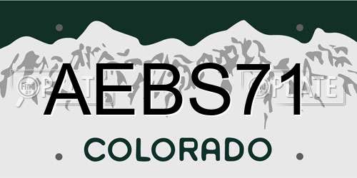 AEBS71 Colorado License Plate