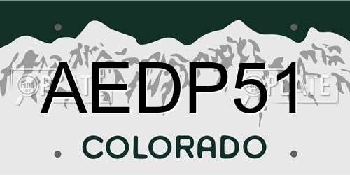 AEDP51 Colorado License Plate