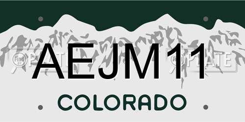 AEJM11 Colorado License Plate