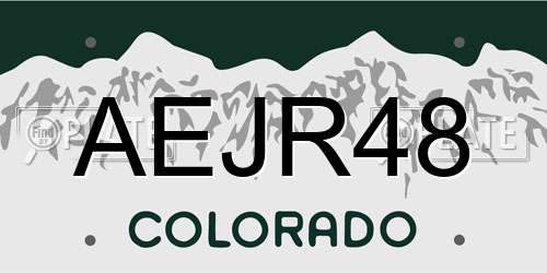 AEJR48 Colorado License Plate