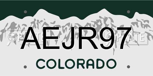 AEJR97 Colorado License Plate