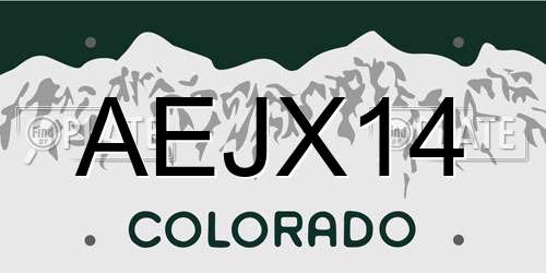 AEJX14 Colorado License Plate