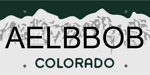 AELBBOB Colorado License Plate