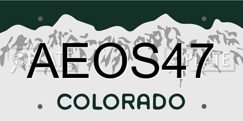 AEOS47 Colorado License Plate