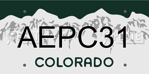 AEPC31 Colorado License Plate