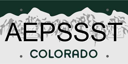AEPSSST Colorado License Plate
