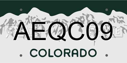 AEQC09 Colorado License Plate