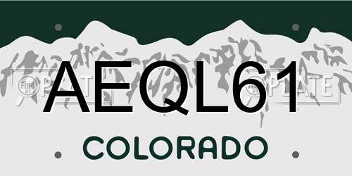 AEQL61 Colorado License Plate