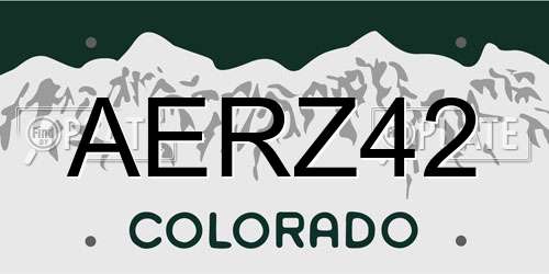 AERZ42 Colorado License Plate