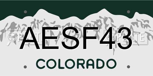 AESF43 Colorado License Plate