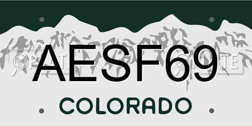 AESF69 Colorado License Plate
