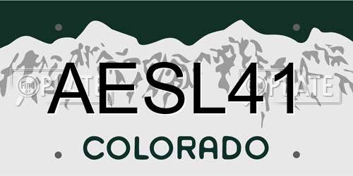 AESL41 Colorado License Plate