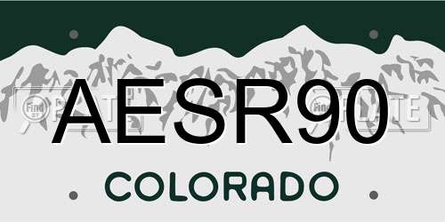 AESR90 Colorado License Plate