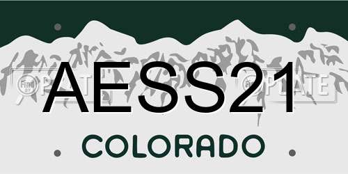 AESS21 Colorado License Plate