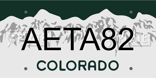 AETA82 Colorado License Plate