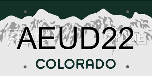 AEUD22 Colorado License Plate