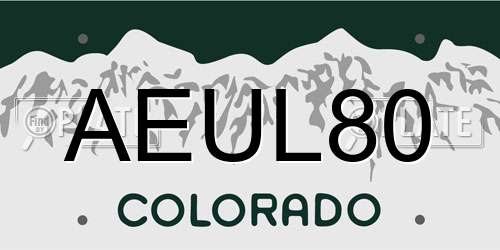 AEUL80 Colorado License Plate