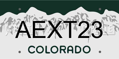 AEXT23 Colorado License Plate