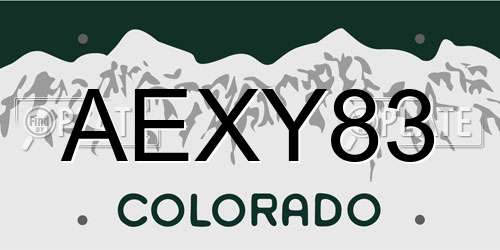 AEXY83 Colorado License Plate