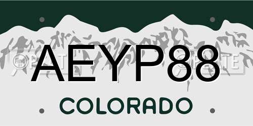 AEYP88 Colorado License Plate