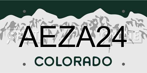 AEZA24 Colorado License Plate