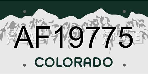 AF19775 Colorado License Plate
