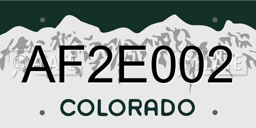 AF2E002 Colorado License Plate