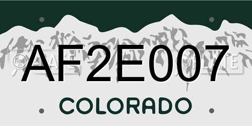 AF2E007 Colorado License Plate