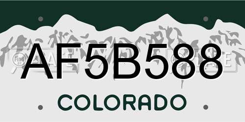 AF5B588 Colorado License Plate